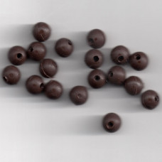 6mm SOFT RUBBER SHOCK BEADS FOR RIGS & STOPS MUD BROWN Pack of 20 approx (made in uk)