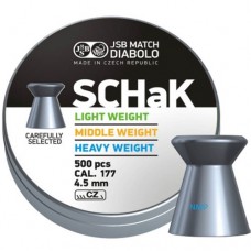 JSB Diabolo Schak Diabolo Flat Head Pellets .177 calibre 4.50mm 8.26 Grains Heavy Weight tin of 500